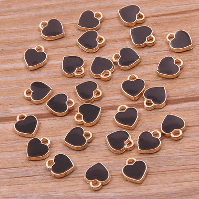 50PCS 6*8mm 10 boja legura metala u kapljicama ulja mala privjeska srca KC zlatni privjesak za DIY narukvicu Ogrlica Izrada nakita