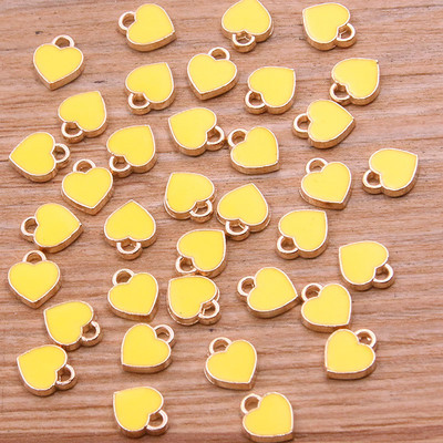 50PCS 6*8mm 10 boja legura metala u kapljicama ulja mala privjeska srca KC zlatni privjesak za DIY narukvicu Ogrlica Izrada nakita
