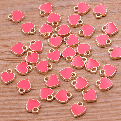 50PCS 6*8mm 10 boja legura metala u kapljicama ulja mala privjeska srca KC zlatni privjesak za DIY narukvicu Ogrlica Izrada nakita