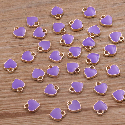 50PCS 6*8mm 10 boja legura metala u kapljicama ulja mala privjeska srca KC zlatni privjesak za DIY narukvicu Ogrlica Izrada nakita