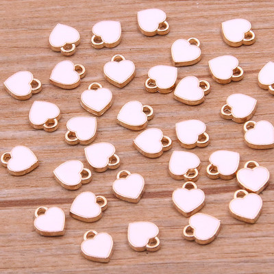 50PCS 6*8mm 10 boja legura metala u kapljicama ulja mala privjeska srca KC zlatni privjesak za DIY narukvicu Ogrlica Izrada nakita