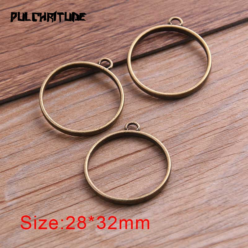 10 buc 28*32mm 7 culori accesorii pentru bijuterii din aliaj circulare rotunde farmec gol lipici necompletat tavă cu pandantiv ramă