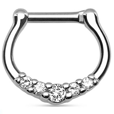 1/2 DB sebészeti acél csuklós septum piercing Clicker tétel 16G Daith Piercing Clicker Helix fülbevaló karika orr karika septum gyűrű készlet