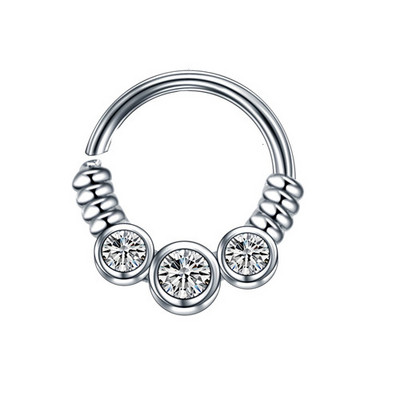 1/2 DB sebészeti acél csuklós septum piercing Clicker tétel 16G Daith Piercing Clicker Helix fülbevaló karika orr karika septum gyűrű készlet
