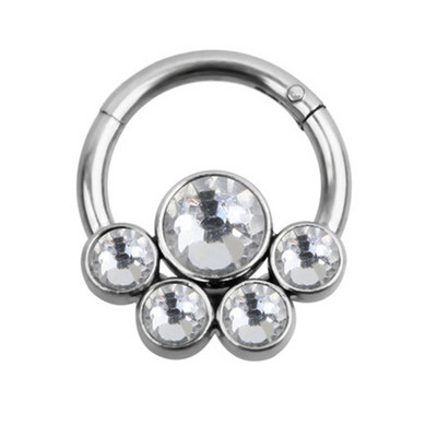 1/2 DB sebészeti acél csuklós septum piercing Clicker tétel 16G Daith Piercing Clicker Helix fülbevaló karika orr karika septum gyűrű készlet