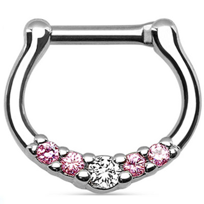 1/2 DB sebészeti acél csuklós septum piercing Clicker tétel 16G Daith Piercing Clicker Helix fülbevaló karika orr karika septum gyűrű készlet