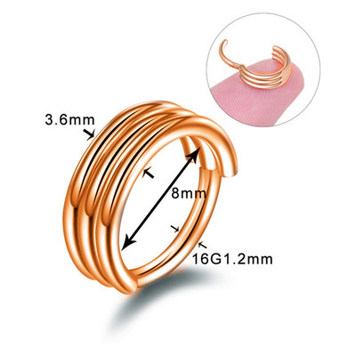 1/2 DB sebészeti acél csuklós septum piercing Clicker tétel 16G Daith Piercing Clicker Helix fülbevaló karika orr karika septum gyűrű készlet