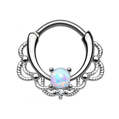 1/2 DB sebészeti acél csuklós septum piercing Clicker tétel 16G Daith Piercing Clicker Helix fülbevaló karika orr karika septum gyűrű készlet
