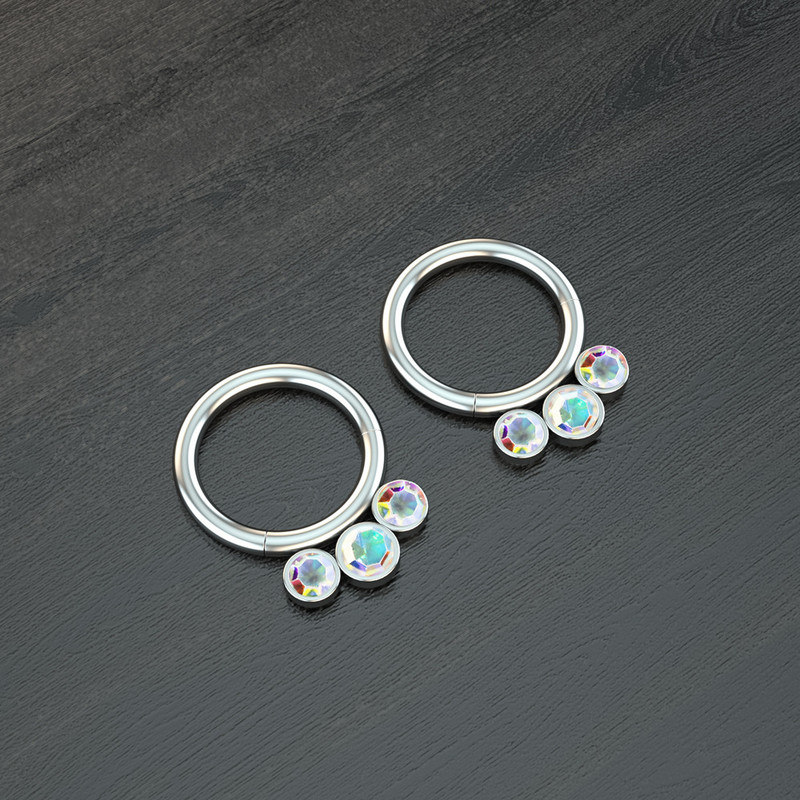 1/2 DB sebészeti acél csuklós septum piercing Clicker tétel 16G Daith Piercing Clicker Helix fülbevaló karika orr karika septum gyűrű készlet