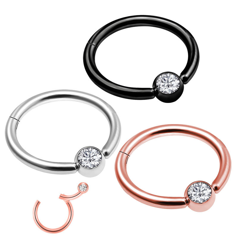 1/2PCS Piercing Septum Opal Clicker 16G Cristal Septum Piercing Inel Tragus Piercing Cercel Daith Helix Bijuterii