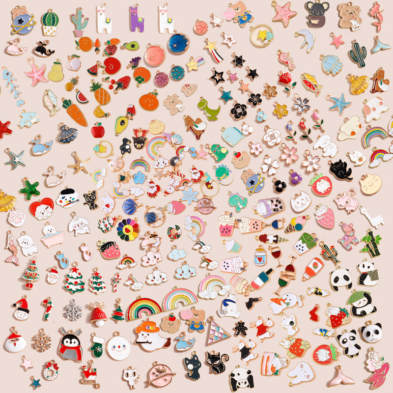 Vânzare mare Mixte inimioare drăguțe Animale Breloc Flori Fructe Breloc curcubeu pentru bijuterii DIY Făcând mai mult de 5000 de stiluri aleatoriu