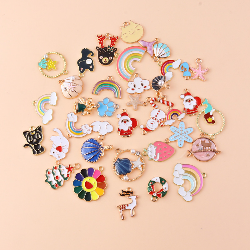 Vânzare mare Mixte inimioare drăguțe Animale Breloc Flori Fructe Breloc curcubeu pentru bijuterii DIY Făcând mai mult de 5000 de stiluri aleatoriu