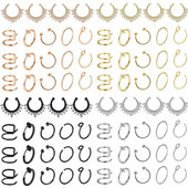 Set de inele pentru piercing pentru nas fals din cristal din oțel inoxidabil Set de inele pentru sept fără piercing Labret pentru buze Lot de inele pentru nas fals Set de cercei Helix