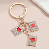 Zománcozott kulcstartó téglalap gyöngyök szív kulcstartó szerelmes kulcstartók Valentin-napi ajándékok női lányoknak barkács kézzel készített ékszerek