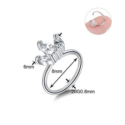 1/2 buc din oțel chirurgical cartilaj flori cercel mic 20 g cristal cruce nas piercing cerc lot tragus piercing cercel Daith