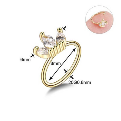 1/2 buc din oțel chirurgical cartilaj flori cercel mic 20 g cristal cruce nas piercing cerc lot tragus piercing cercel Daith