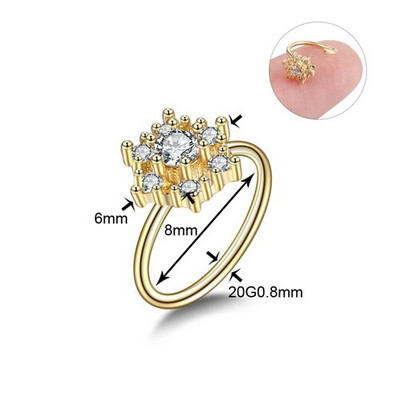 1/2 buc din oțel chirurgical cartilaj flori cercel mic 20 g cristal cruce nas piercing cerc lot tragus piercing cercel Daith