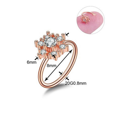 1/2 buc din oțel chirurgical cartilaj flori cercel mic 20 g cristal cruce nas piercing cerc lot tragus piercing cercel Daith