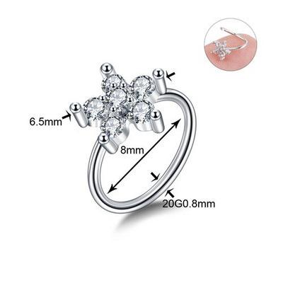 1/2 buc din oțel chirurgical cartilaj flori cercel mic 20 g cristal cruce nas piercing cerc lot tragus piercing cercel Daith