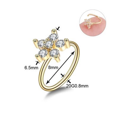 1/2 buc din oțel chirurgical cartilaj flori cercel mic 20 g cristal cruce nas piercing cerc lot tragus piercing cercel Daith
