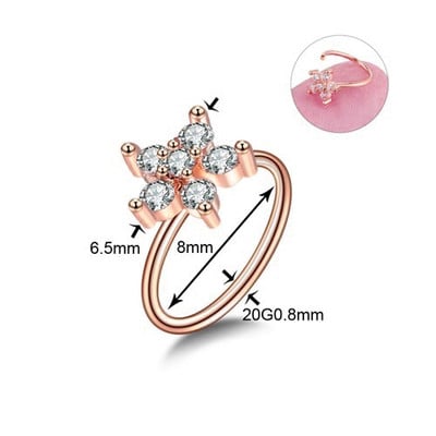 1/2 buc din oțel chirurgical cartilaj flori cercel mic 20 g cristal cruce nas piercing cerc lot tragus piercing cercel Daith