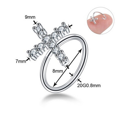 1/2 buc din oțel chirurgical cartilaj flori cercel mic 20 g cristal cruce nas piercing cerc lot tragus piercing cercel Daith