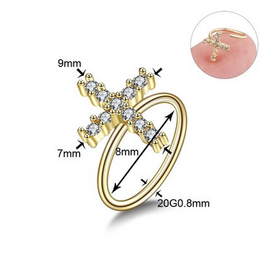 1/2 buc din oțel chirurgical cartilaj flori cercel mic 20 g cristal cruce nas piercing cerc lot tragus piercing cercel Daith