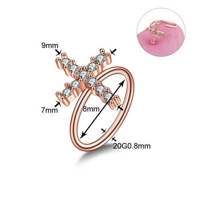 1/2 buc din oțel chirurgical cartilaj flori cercel mic 20 g cristal cruce nas piercing cerc lot tragus piercing cercel Daith