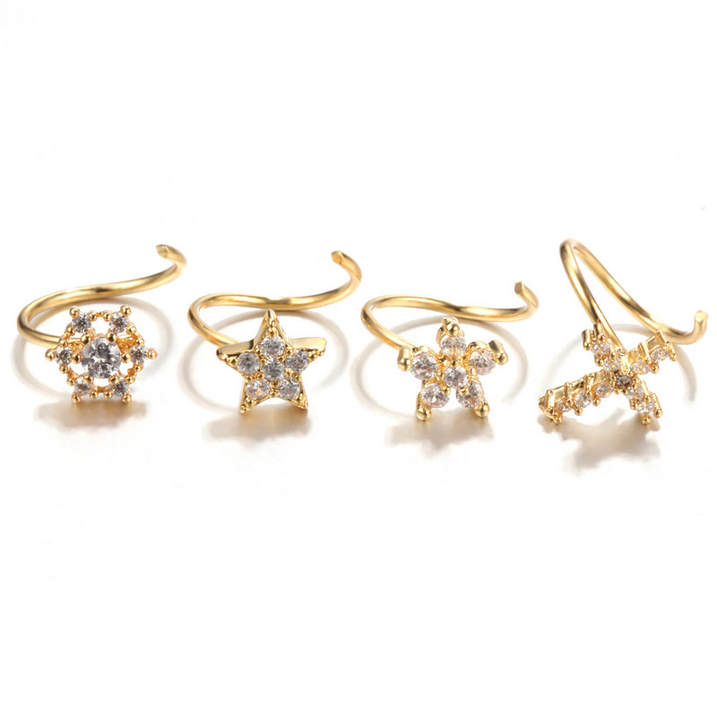 1/2 buc din oțel chirurgical cartilaj flori cercel mic 20 g cristal cruce nas piercing cerc lot tragus piercing cercel Daith