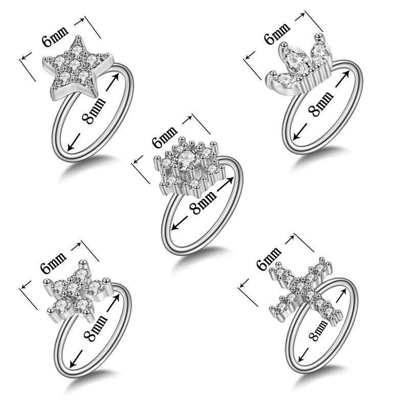 1/2 buc din oțel chirurgical cartilaj flori cercel mic 20 g cristal cruce nas piercing cerc lot tragus piercing cercel Daith