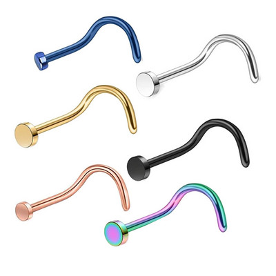 Set de inele de nas din cristal din oțel inoxidabil Set de inele de nas în formă de L de 20 g Set de piercing în nară pentru inimă.