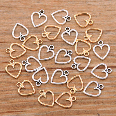 60 bucăți 10*13mm imagine culoare inimi goale farmece geometrie pandantiv metal aliaj bricolaj colier brățară cercei marcare