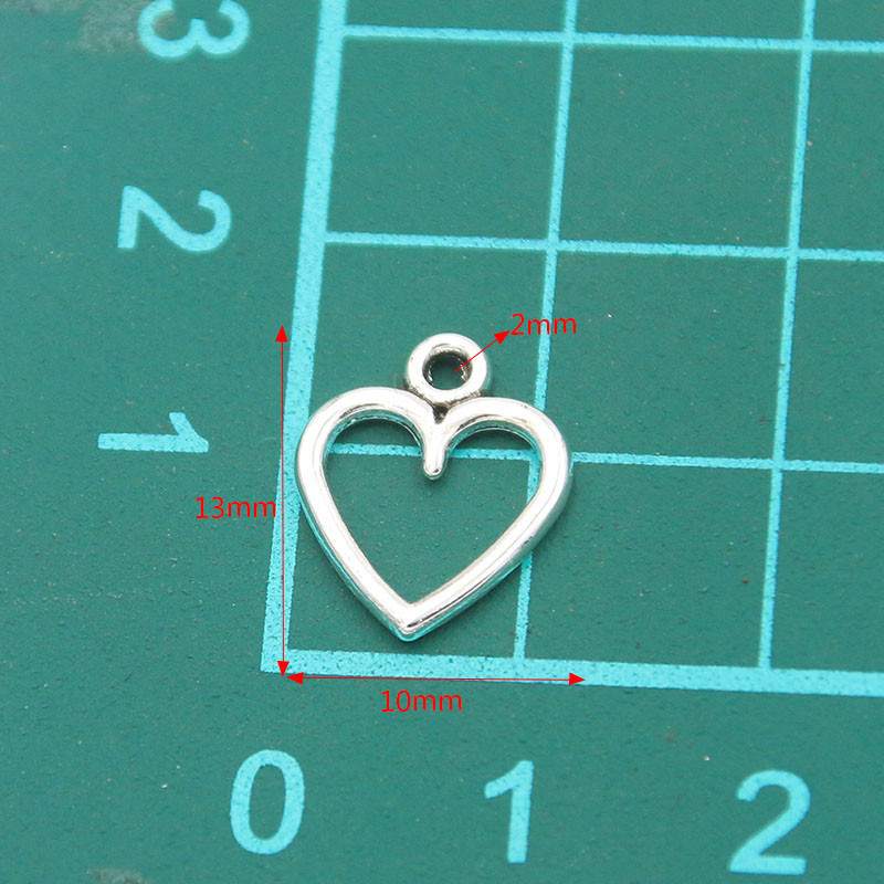 60 bucăți 10*13mm imagine culoare inimi goale farmece geometrie pandantiv metal aliaj bricolaj colier brățară cercei marcare