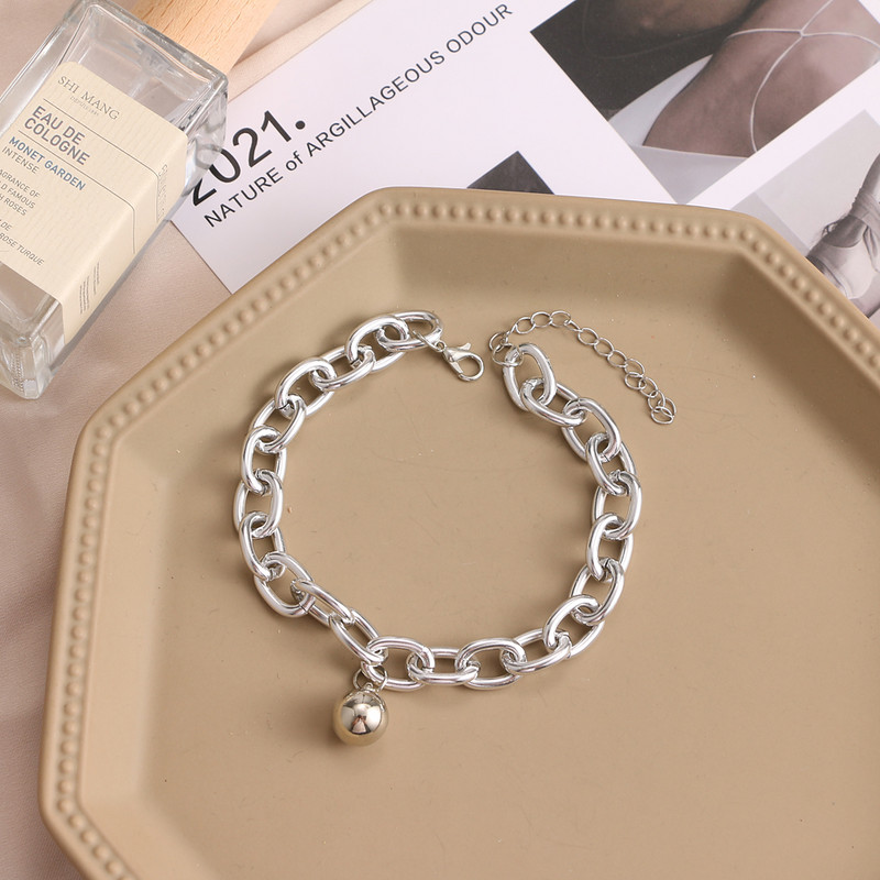 Brățări de gleznă simple, bile rotunde, bijuterii pentru picioare pentru femei, lanț cu legături cubaneze de culoare aurie, glezne groase, nisipuri, accesorii gotice