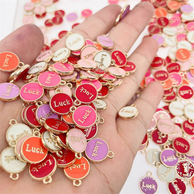 JQ 20 buc. 12*14 MM Dulce Dragoste Inimă smalț Breloc din aliaj de aur Pandantiv pentru cercei DIY Bijuterii Ornament Accesorii DIY En-gros