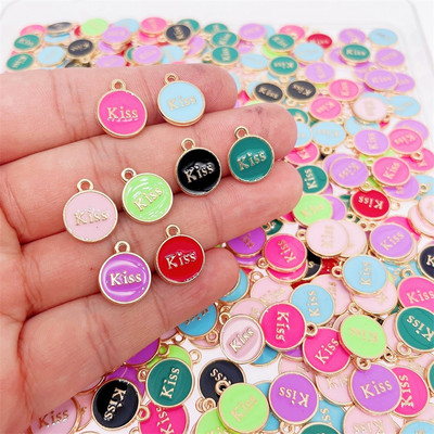 JQ 20 buc. 12*14 MM Dulce Dragoste Inimă smalț Breloc din aliaj de aur Pandantiv pentru cercei DIY Bijuterii Ornament Accesorii DIY En-gros