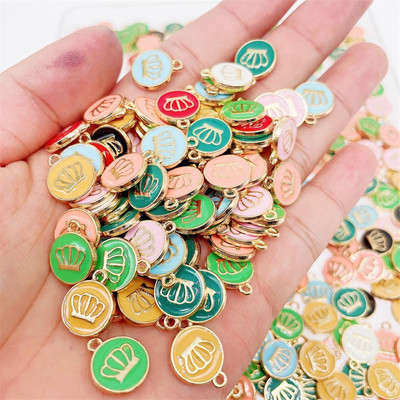 JQ 20 buc. 12*14 MM Dulce Dragoste Inimă smalț Breloc din aliaj de aur Pandantiv pentru cercei DIY Bijuterii Ornament Accesorii DIY En-gros