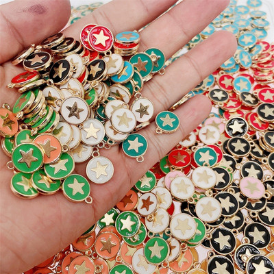 JQ 20 buc. 12*14 MM Dulce Dragoste Inimă smalț Breloc din aliaj de aur Pandantiv pentru cercei DIY Bijuterii Ornament Accesorii DIY En-gros