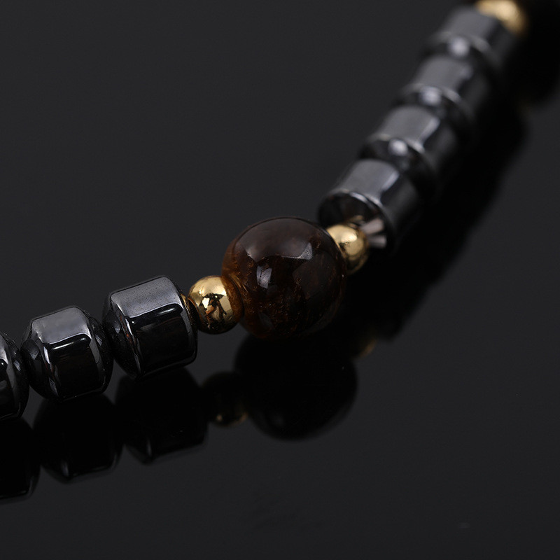 Paprasta svorio metimo magnetinė terapija kulkšnies apyrankė apvali magnetinio akmens terapija liekninimui hematitu tempimo magnetu papuošalai sveikatos kulkšnies