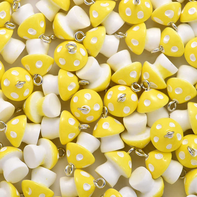 10 τμχ 6 Χρώμα μανιτάρια Charms Diy Findings Βραχιόλια με μπρελόκ Κρεμαστό για κατασκευή κοσμημάτων
