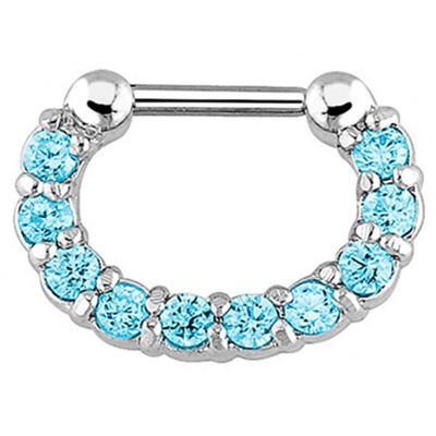 1/2 részes kristály septum piercing Clicker 16G rozsdamentes acél orr piercing gyűrű Septum Clicker ékszer Daith Cartlage piercing