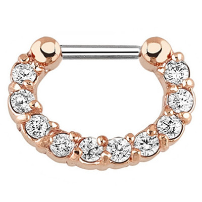 1/2 részes kristály septum piercing Clicker 16G rozsdamentes acél orr piercing gyűrű Septum Clicker ékszer Daith Cartlage piercing