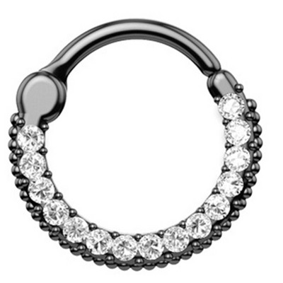 1/2 részes kristály septum piercing Clicker 16G rozsdamentes acél orr piercing gyűrű Septum Clicker ékszer Daith Cartlage piercing