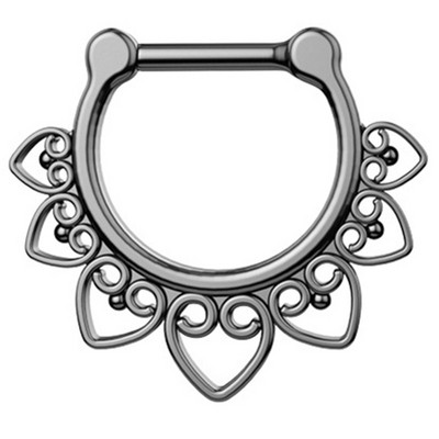 1/2 részes kristály septum piercing Clicker 16G rozsdamentes acél orr piercing gyűrű Septum Clicker ékszer Daith Cartlage piercing