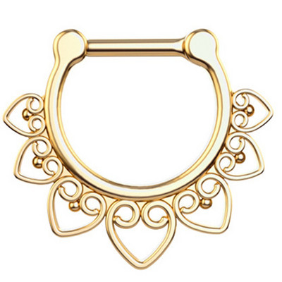 1/2 részes kristály septum piercing Clicker 16G rozsdamentes acél orr piercing gyűrű Septum Clicker ékszer Daith Cartlage piercing
