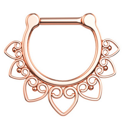 1/2 részes kristály septum piercing Clicker 16G rozsdamentes acél orr piercing gyűrű Septum Clicker ékszer Daith Cartlage piercing