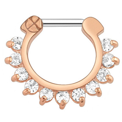 1/2 részes kristály septum piercing Clicker 16G rozsdamentes acél orr piercing gyűrű Septum Clicker ékszer Daith Cartlage piercing