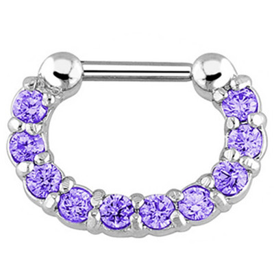 1/2 részes kristály septum piercing Clicker 16G rozsdamentes acél orr piercing gyűrű Septum Clicker ékszer Daith Cartlage piercing
