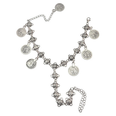 Moneda indiană Boemia Bratara glezna pentru picioare Sandale desculțe Brățară cu lanț Accesorii pentru plajă țigani Bijuterii pentru femei