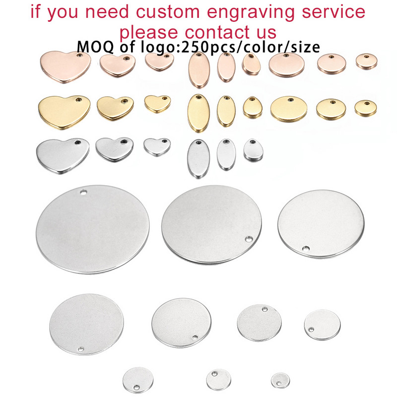 10-50 bucăți 6-30 mm Brelocuri din oțel inoxidabil pandantiv etichetă rotundă pentru ștanțare pandantive pentru coliere personalizate Fabricarea de bijuterii DIY